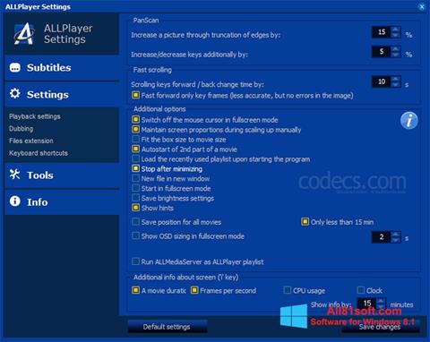 স্ক্রিনশট ALLPlayer Windows 8.1
