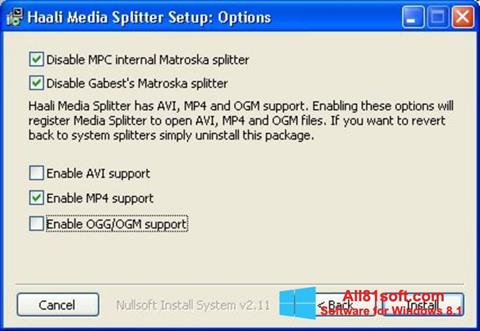 স্ক্রিনশট Haali Media Splitter Windows 8.1