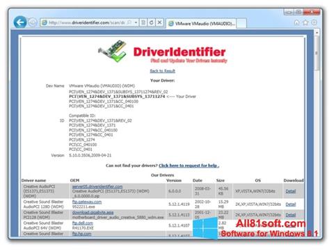স্ক্রিনশট Driver Identifier Windows 8.1