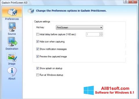 স্ক্রিনশট Gadwin PrintScreen Windows 8.1