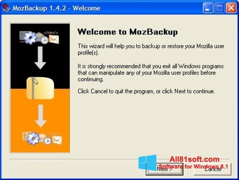 স্ক্রিনশট MozBackup Windows 8.1