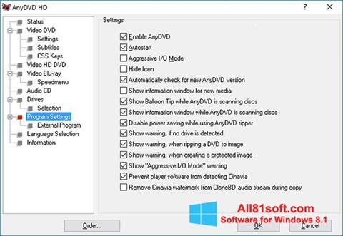 স্ক্রিনশট AnyDVD Windows 8.1
