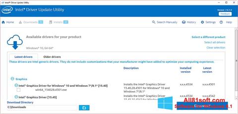 স্ক্রিনশট Intel Driver Update Utility Windows 8.1