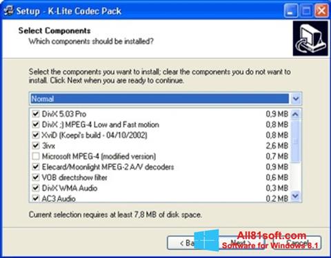 স্ক্রিনশট K-Lite Mega Codec Pack Windows 8.1