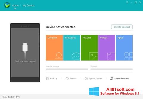 স্ক্রিনশট Huawei HiSuite Windows 8.1