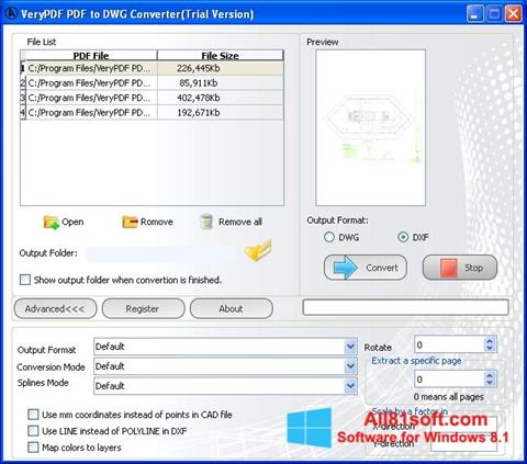 স্ক্রিনশট PDF to DWG Converter Windows 8.1