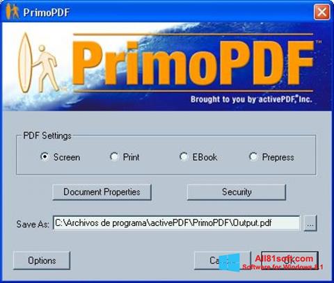 স্ক্রিনশট PrimoPDF Windows 8.1