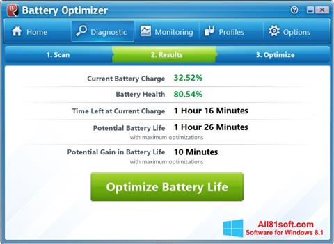 স্ক্রিনশট Battery Optimizer Windows 8.1