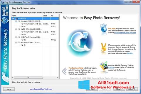 স্ক্রিনশট Easy Photo Recovery Windows 8.1