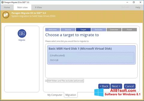 স্ক্রিনশট Paragon Migrate OS to SSD Windows 8.1
