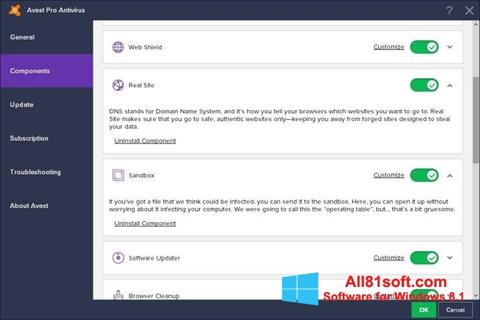 স্ক্রিনশট Avast! Pro Antivirus Windows 8.1