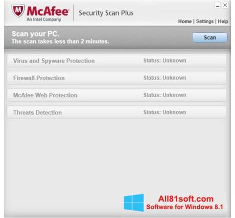 স্ক্রিনশট McAfee Security Scan Plus Windows 8.1